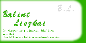 balint liszkai business card